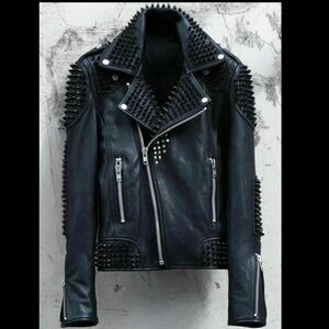 Custom Leather Studded Jacket